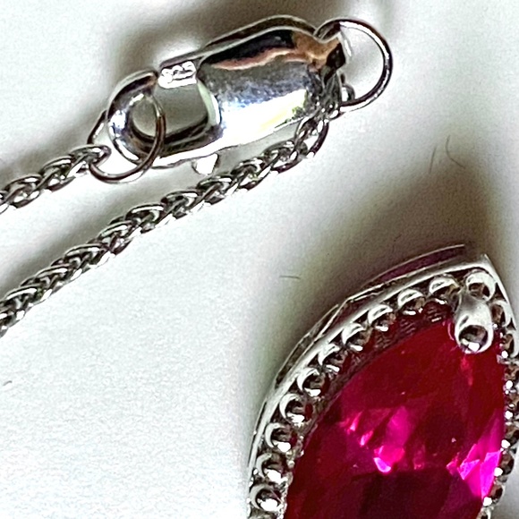 Sterling Silver Multi Stone Drop Necklace - Picture 3 of 7